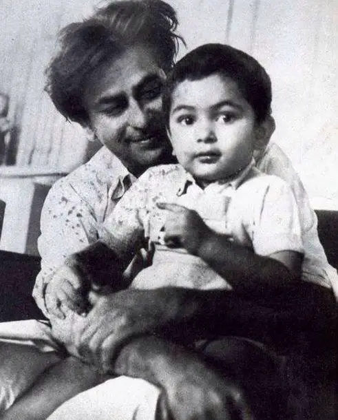 Rishi Kapoor with father
